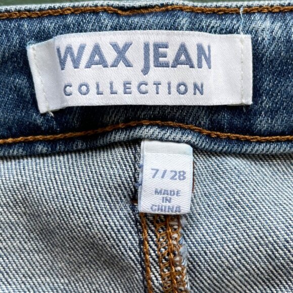 Wax Jean Collection Womens 7 28 Mom Blown Out Knee Ripped High Waist Denim 90250 - Picture 13 of 16